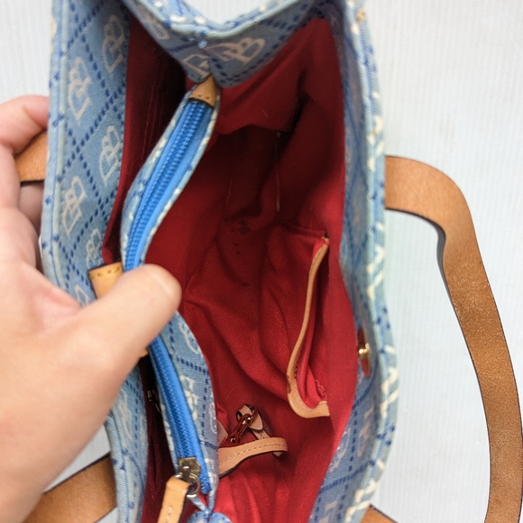 DOONEY & BOURKE blue monogrammed small handbag purse - Picture 3 of 16
